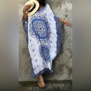 Bohemian Medallion Beach Kaftan Swimsuit Coverup Beach Dress